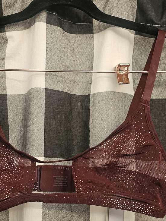 Negative Underwear Other - Negative Underwear Maroon Sparkle Wireless Bralette